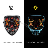 Halloween Mask LED Maske Light Up Party Masks Neon Maska Cosplay Mascara Horror Mascarillas Glow In Dark Masque V for Vendetta