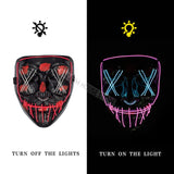 Halloween Mask LED Maske Light Up Party Masks Neon Maska Cosplay Mascara Horror Mascarillas Glow In Dark Masque V for Vendetta