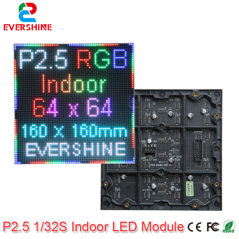 64x64 P2.5 indoor smd2121 1/32scan full color led module panel display 160x160mm rgb led matrix wall screen