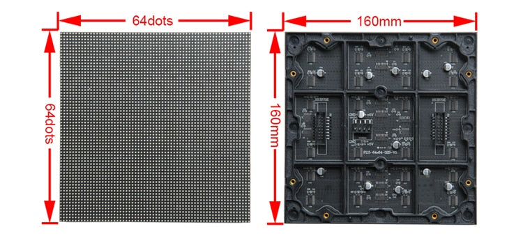 64x64 P2.5 indoor smd2121 1/32scan full color led module panel display 160x160mm rgb led matrix wall screen