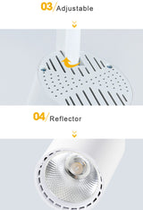 Modern LED COB Track Lights Black Aluminum Spotlights Energy Saving Super Bright Clothes Shop Highlight Down Lights Dynasty