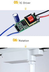 Modern LED COB Track Lights Black Aluminum Spotlights Energy Saving Super Bright Clothes Shop Highlight Down Lights Dynasty