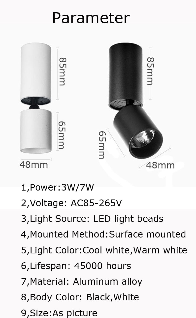 Surface mounted track spotlights ceiling lights downlights showroom Nordic living room ceiling led track lamps