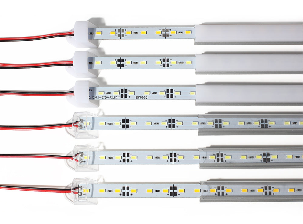 LED Bar Lights White Warm White Cold White DC12V 5630 5730 LED Strip LED Tube with U Aluminium Shell + PC Cover 5pcs/lot