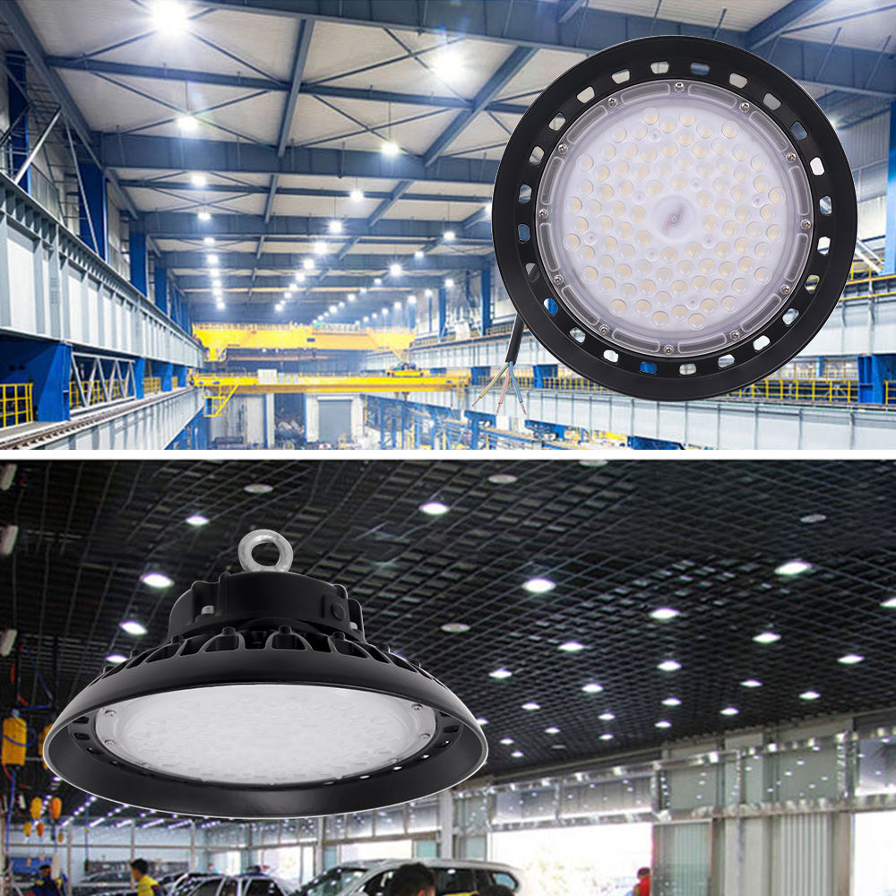 UFO LED High Bay Lighting Industrial Spotlight 100W 150W 200W Ultra-thin Waterproof Commercial Workshop Lighting