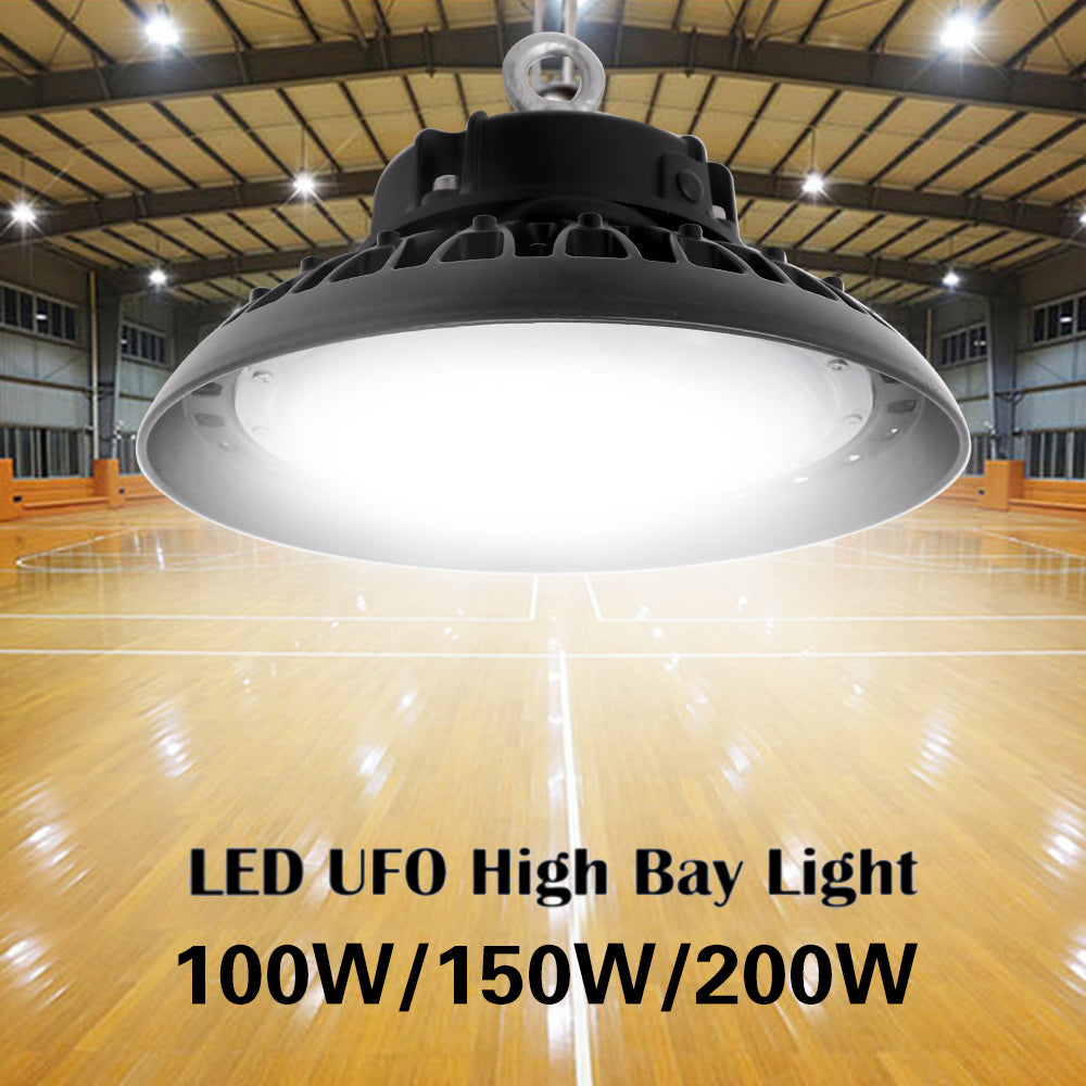 UFO LED High Bay Lighting Industrial Spotlight 100W 150W 200W Ultra-thin Waterproof Commercial Workshop Lighting