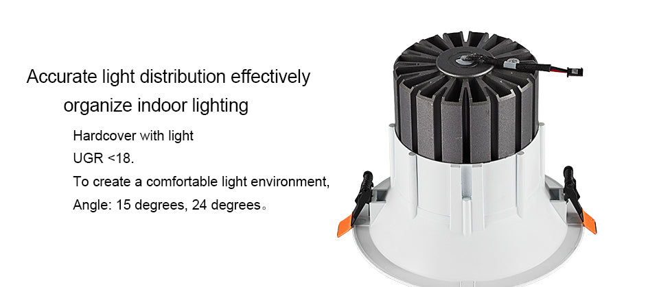 AC110-240V 4 inch 15W COB downlight  mall lobby High bay light CCT 3000K 4000K CRI Ra>85 indoor modern industry light