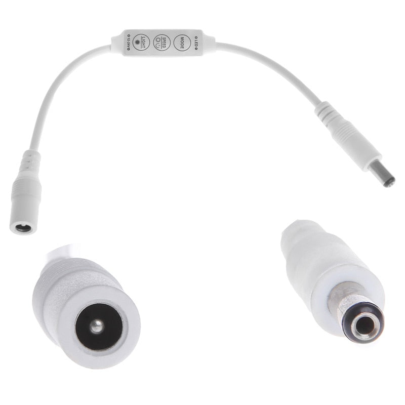 Mini 3 Key Dimmer Controller Adapter For Single Color 3528 5050 LED Strips Light