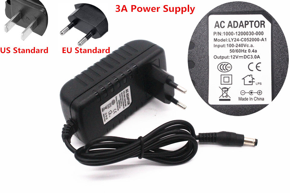 led strip light DC12V  Converter Adapter 1A 2A 3A  Power Supply Switch power adapter US or EU plug AC100V-240V