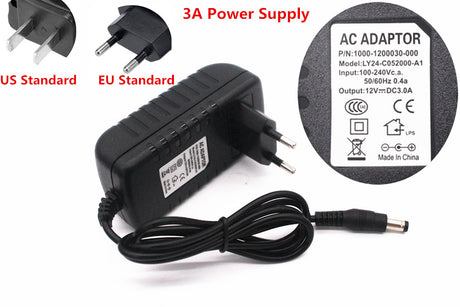 led strip light DC12V  Converter Adapter 1A 2A 3A  Power Supply Switch power adapter US or EU plug AC100V-240V
