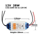 Power Supply 12V LED Driver 18W 28W 48W 72W 100W AC 110V 220V to 12V DC Lighting Transformer Adapter for LED Strip CCTV