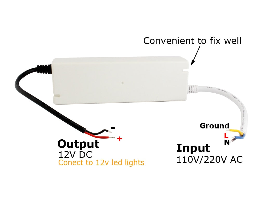 Power Supply 12V LED Driver 18W 28W 48W 72W 100W AC 110V 220V to 12V DC Lighting Transformer Adapter for LED Strip CCTV