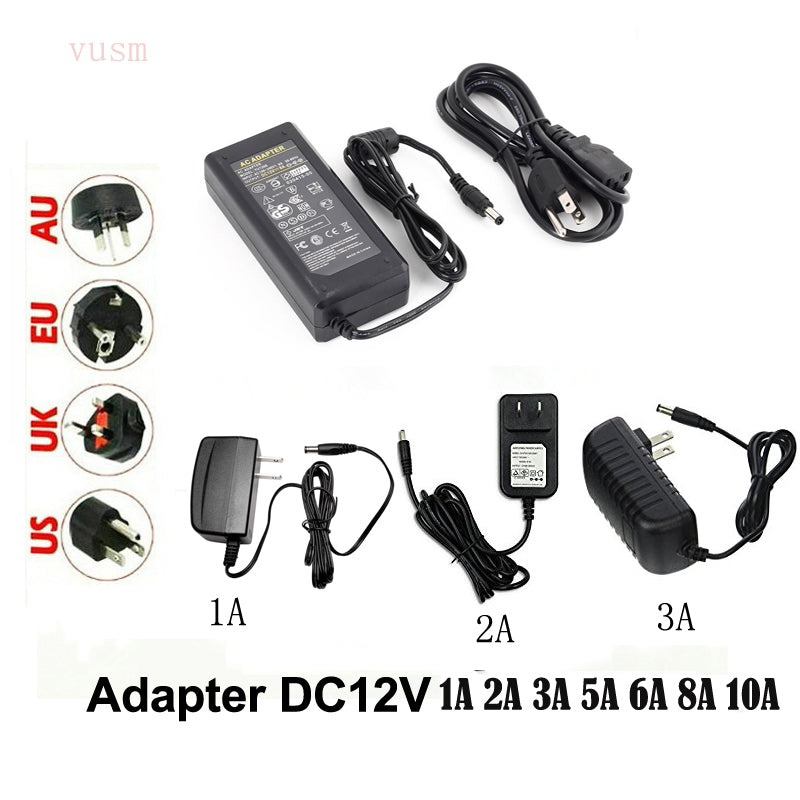 LED Alimentation Adaptateur 110V-220V power supply DC 12V 1A 2A 3A 5A 6A  8A 10A 5050 LED transformers 5730 2835 LED lights