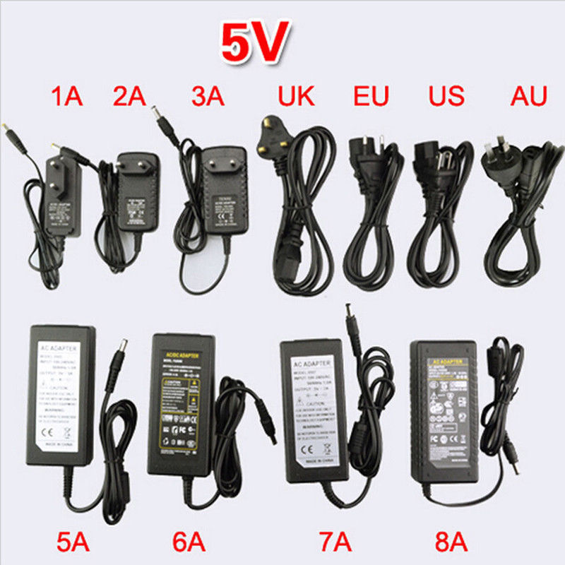Power Supply Adapter Transformer LED Strip 2A 3A 5A 8A DC 5V 12V 24V 5V 12V 24V Power Supply Adapter US/EU/UK/AU Plug