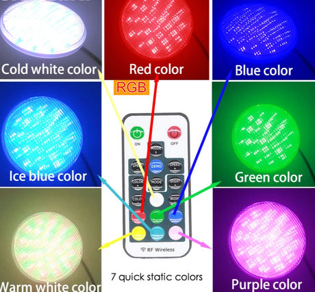 Ip68 Led Swimming Pool Light Par56 Led Waterproof Underwater Light 24W 36W RGB +Remote Controller Pond Lights AC DC 12V Piscina