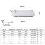 DBF Ultra Thin Design 3W 4W 6W 9W 12W 15W LED Surface Ceiling Recessed Grid Downlight + Square Panel Light