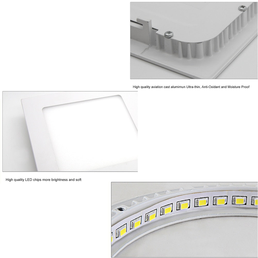 DBF Ultra Thin Design 3W 4W 6W 9W 12W 15W LED Surface Ceiling Recessed Grid Downlight + Square Panel Light
