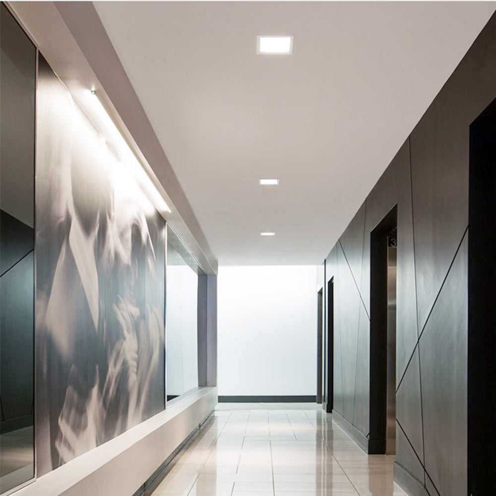DBF Ultra Thin Design 3W 4W 6W 9W 12W 15W LED Surface Ceiling Recessed Grid Downlight + Square Panel Light