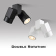 Indoor led downlight led gu10 180 adjustable double surface mount spotlight white/black ceiling light