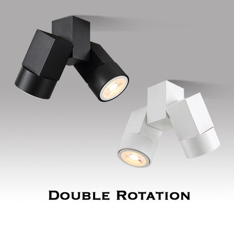 Indoor led downlight led gu10 180 adjustable double surface mount spotlight white/black ceiling light