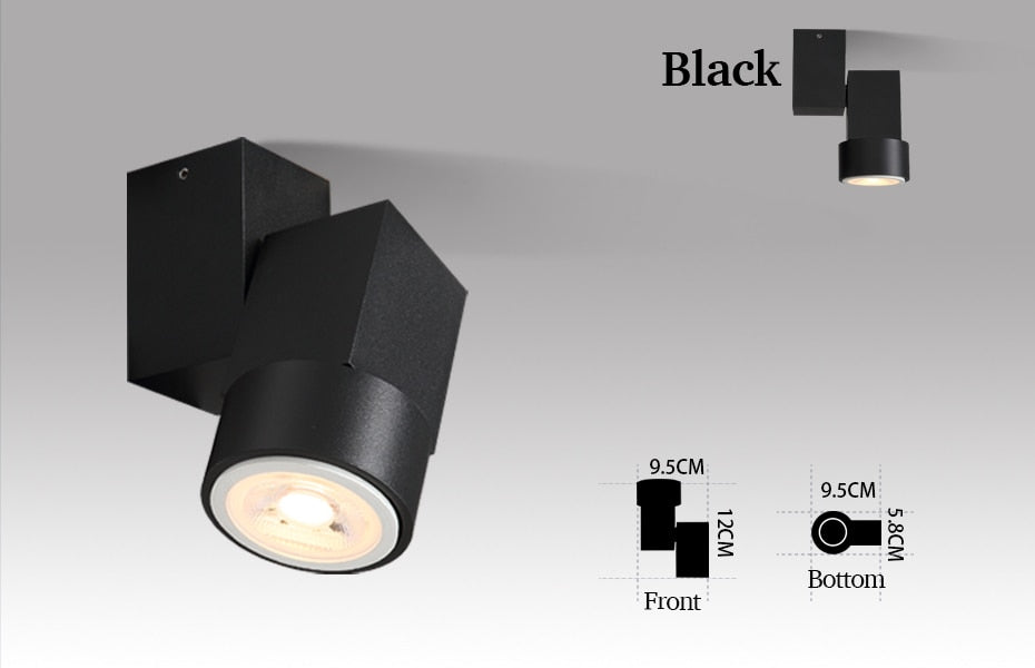 LED downlight adjustable angle 5w warm white/natural white Spot light chrome/white/black indoor Foyer Surface Mounted Down light