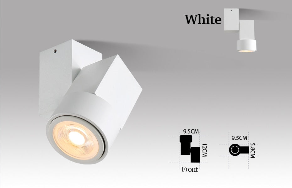 LED downlight adjustable angle 5w warm white/natural white Spot light chrome/white/black indoor Foyer Surface Mounted Down light