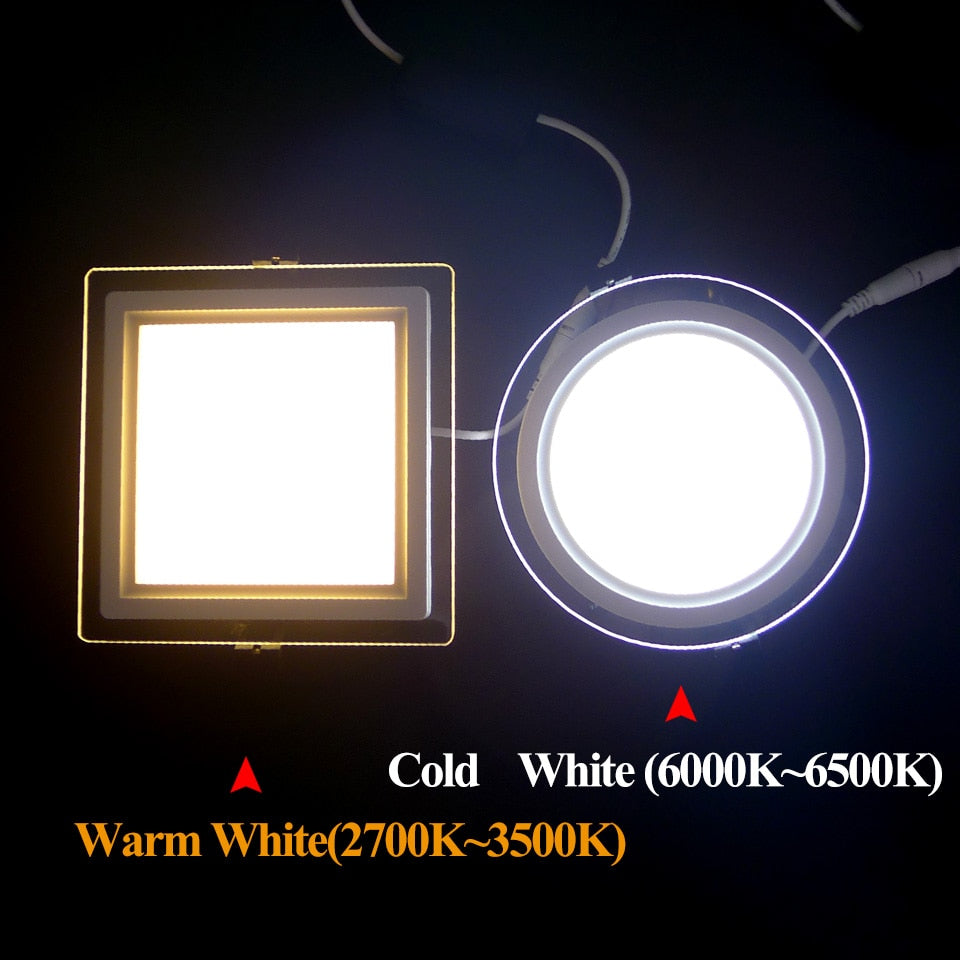 Dimmable LED Panel Downlight Square Glass Panel Lights High Brightness Ceiling Recessed Lamps For Home SMD5730 AC110V AC220V