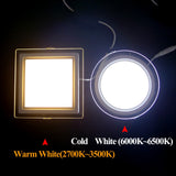 Dimmable LED Panel Downlight Square Glass Panel Lights High Brightness Ceiling Recessed Lamps For Home SMD5730 AC110V AC220V