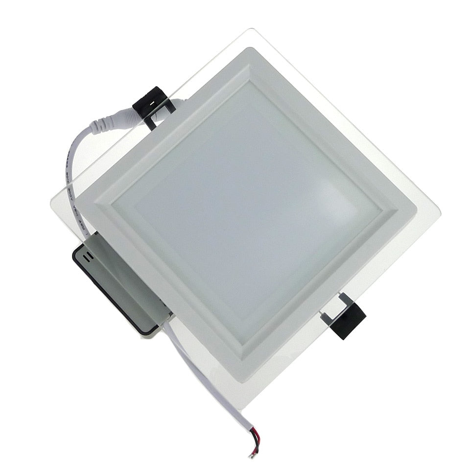 Dimmable LED Panel Downlight Square Glass Panel Lights High Brightness Ceiling Recessed Lamps For Home SMD5730 AC110V AC220V