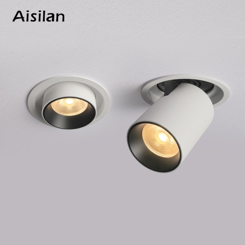 Aisilan LED Transformer downlight round extendable rotatable bendable recessed spot light COB AC90-260V