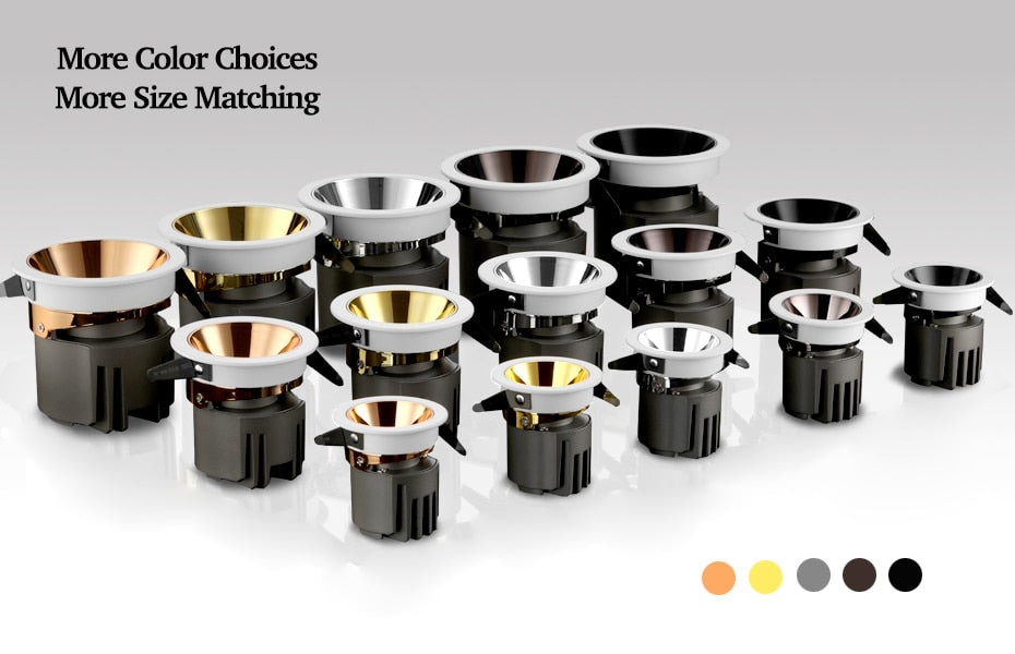 Led downlight  7w 9w 15w Gold/Chrome/Rose Gold/Coffee/Black led Spot Lighting foyer kitchen indoor lighting led ceiling