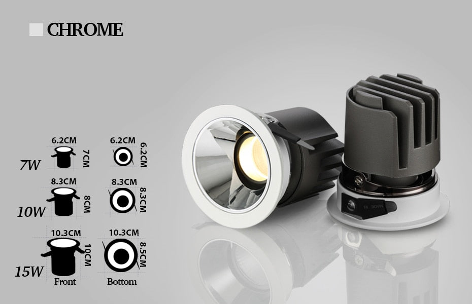 Led downlight  7w 9w 15w Gold/Chrome/Rose Gold/Coffee/Black led Spot Lighting foyer kitchen indoor lighting led ceiling