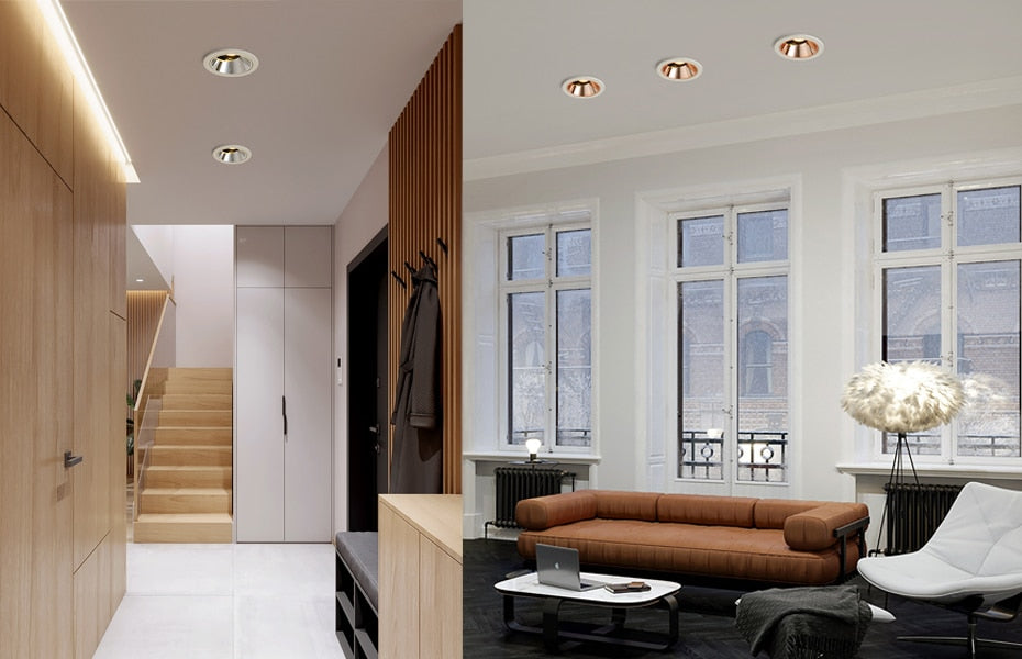 Led downlight  7w 9w 15w Gold/Chrome/Rose Gold/Coffee/Black led Spot Lighting foyer kitchen indoor lighting led ceiling