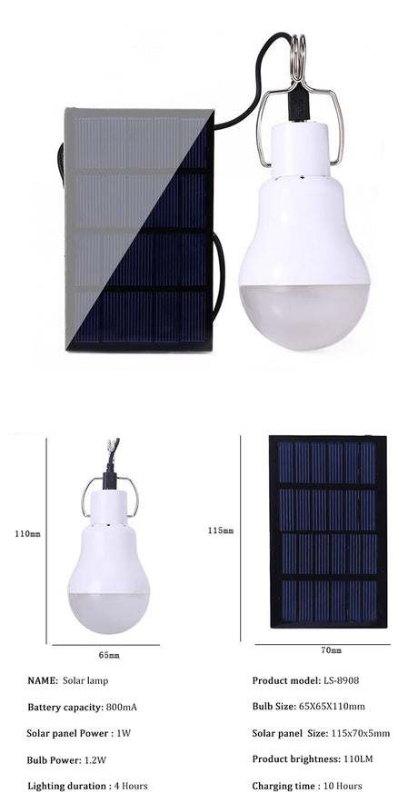 No flicker Solar led Lamp 130LM Portable Camping panel Led Lighting suspension luminaire lights For courtyard camp tent