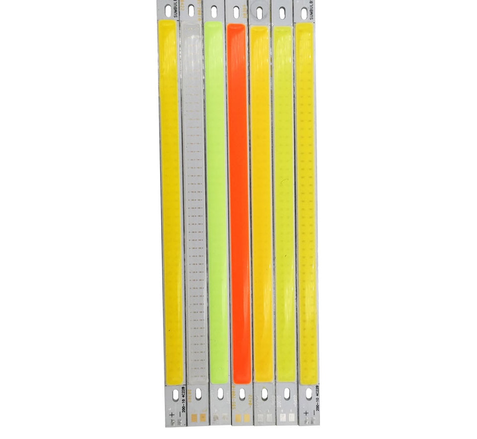200x10MM 0422 10W LED Light COB Strip Lamp DC 12-14V 1000LM Green Yellow Red Blue Warm White Pure White Bar Light