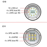 New LED Diving Flashlight Underwater 80M XHP70 / L2 Photography Video Camera Tactical Flashlight Blue +White LED Lantern Torch