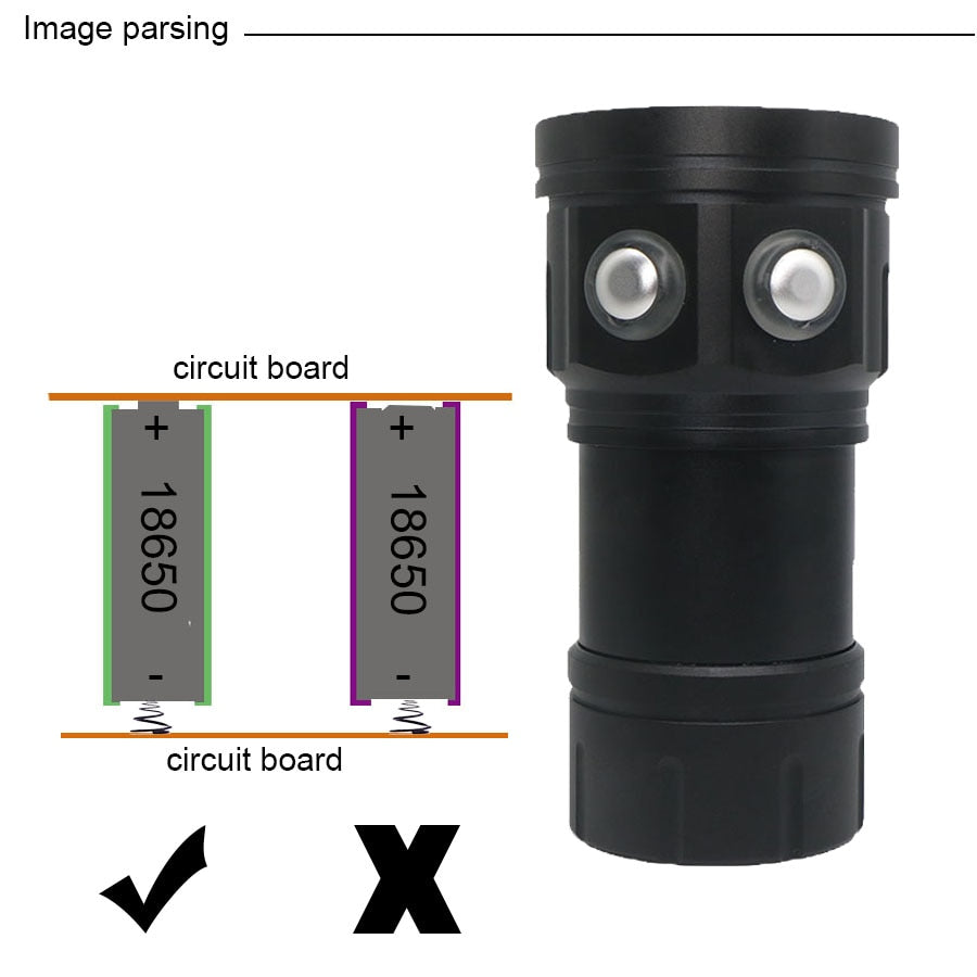 New LED Diving Flashlight Underwater 80M XHP70 / L2 Photography Video Camera Tactical Flashlight Blue +White LED Lantern Torch