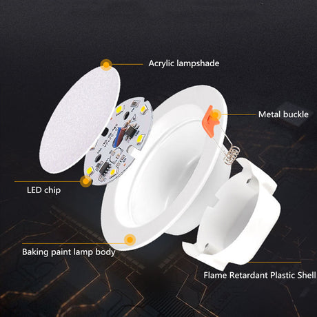 Ultra Bright Round LED Downlight 2.5 3.5 4 6 inch led downlight Aluminum AC 220V LED Down Light Ceiling Recessed Spot Light