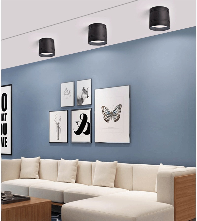 Dimmable LED Downlights 6W 9W 12W 15W 20W COB LED Ceiling Spot Lights AC110-220V No opening Ceiling lamps Cylinder LED Wall Lamp