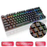 Gaming Mechanical Keyboard Blue Red Switch 87key Anti-ghosting RGB/Mix Backlit LED USB RU/US Wired Keyboard For Gamer PC Laptop