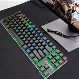 Gaming Mechanical Keyboard Blue Red Switch 87key Anti-ghosting RGB/Mix Backlit LED USB RU/US Wired Keyboard For Gamer PC Laptop
