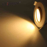LEDIARY Round LED Recessed COB Downlights White Aluminum Spot Lamp Real 3W 100V-240V Angle Adjustable 55mm 2 Inch Cut Hole Size