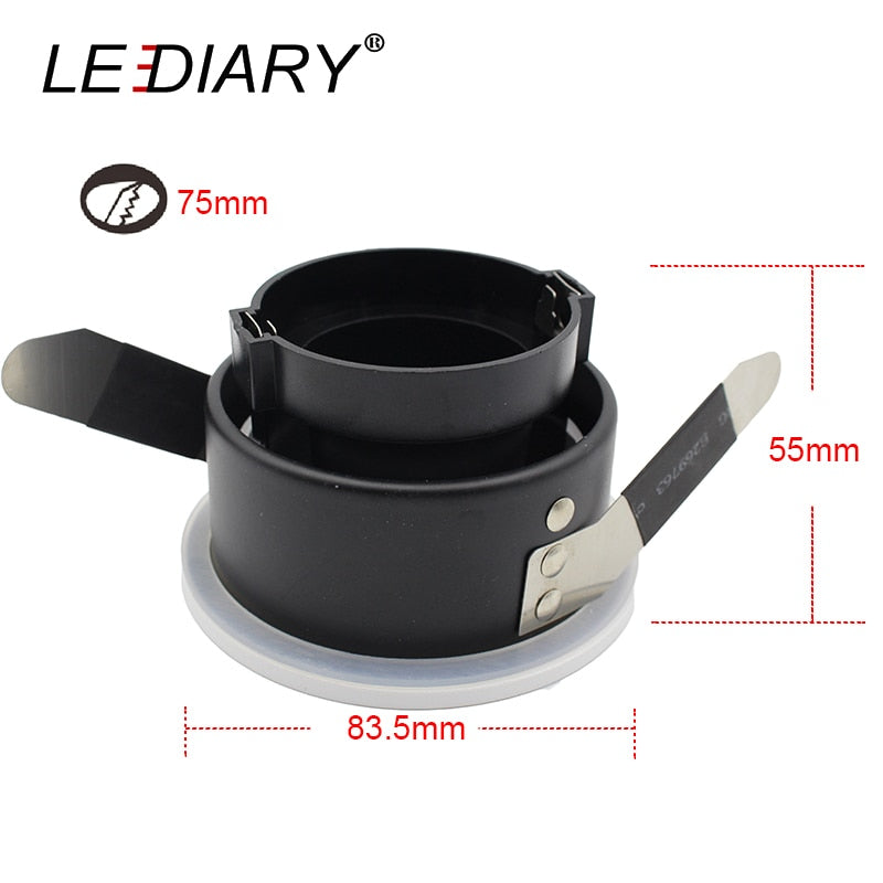 LEDIARY IP44 Waterproof LED Spot Downlights Ceiling Recessed 75mm Cut Hole Porch lamp Bathroom Use 85-265V 5W GU10 Light Source