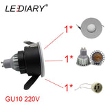 LEDIARY IP44 Waterproof LED Spot Downlights Ceiling Recessed 75mm Cut Hole Porch lamp Bathroom Use 85-265V 5W GU10 Light Source