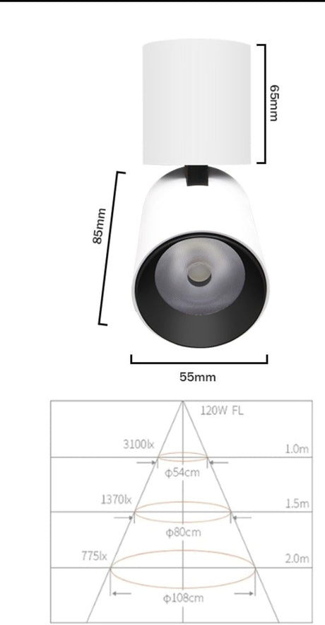 Led Surface Mounted Ceiling Downlight Adjustable 360 degrees Spot light for indoor Foyer, Living Room Kitchen AC90-260V