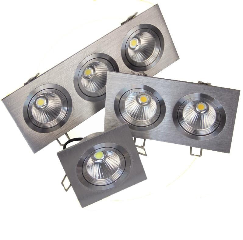 Super Bright LED Recessed Ceiling Lamp Square Downlight COB 7W 12W 24W 36W LED Spot light decoration led light AC 110V 220V