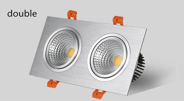 Super Bright LED Recessed Ceiling Lamp Square Downlight COB 7W 12W 24W 36W LED Spot light decoration led light AC 110V 220V