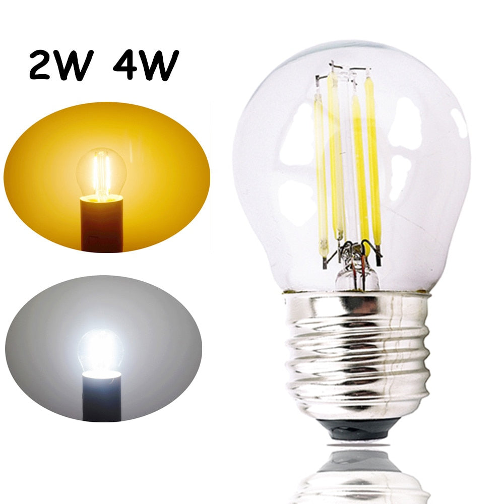 A15 Style Bulb G45 Mini LED Globe Bulb with Filament LED Tungsten Bulb 2W 4W E26 E27 Medium Screw Base 25W 40W Halogen Replace