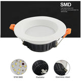 DBF Super Bright 5730 SMD LED Downlight Dimmable 7W 10W 12W Ceiling Lamp with AC 110V 220V LED Transformer for Living room