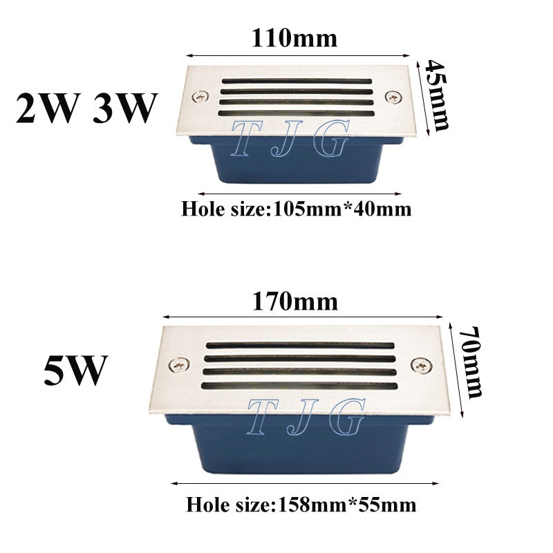 Outdoor/Indoor Waterproof 2W 3W 5W LED Underground light Stair Lamp Ground Garden Path Floor Lamp Buried Yard Landscape Light